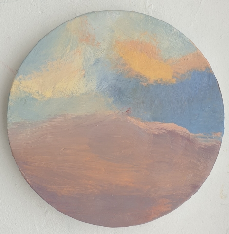Huile sur toile 2026 Diam 20 cm S&eacute;rie Kairos 