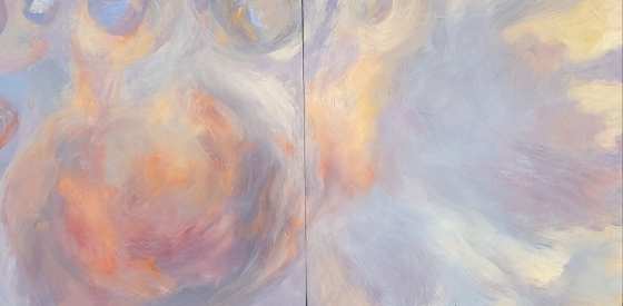 Huile sur toile 2026 Diptyque 70 x 140 cm S&eacute;rie Kairos 