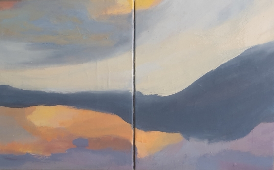 Huile sur toile 2026 Diptyque 40 x 80 cm S&eacute;rie Kairos V