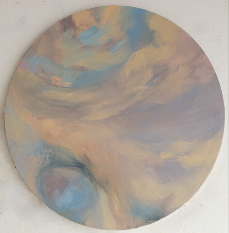 Huile sur toile 2026 Diam 60 cm S&eacute;rie Kairos 