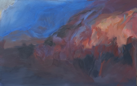 Acrylique sur toile 2025 140 x 90 cm s&eacute;rie A l'approche de l'Enfer